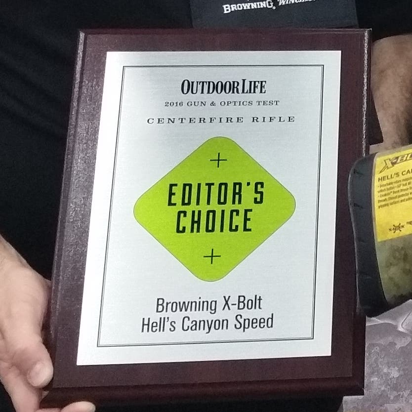 Browning X-Bolt Hell's Canyon Speed Editor's choice award