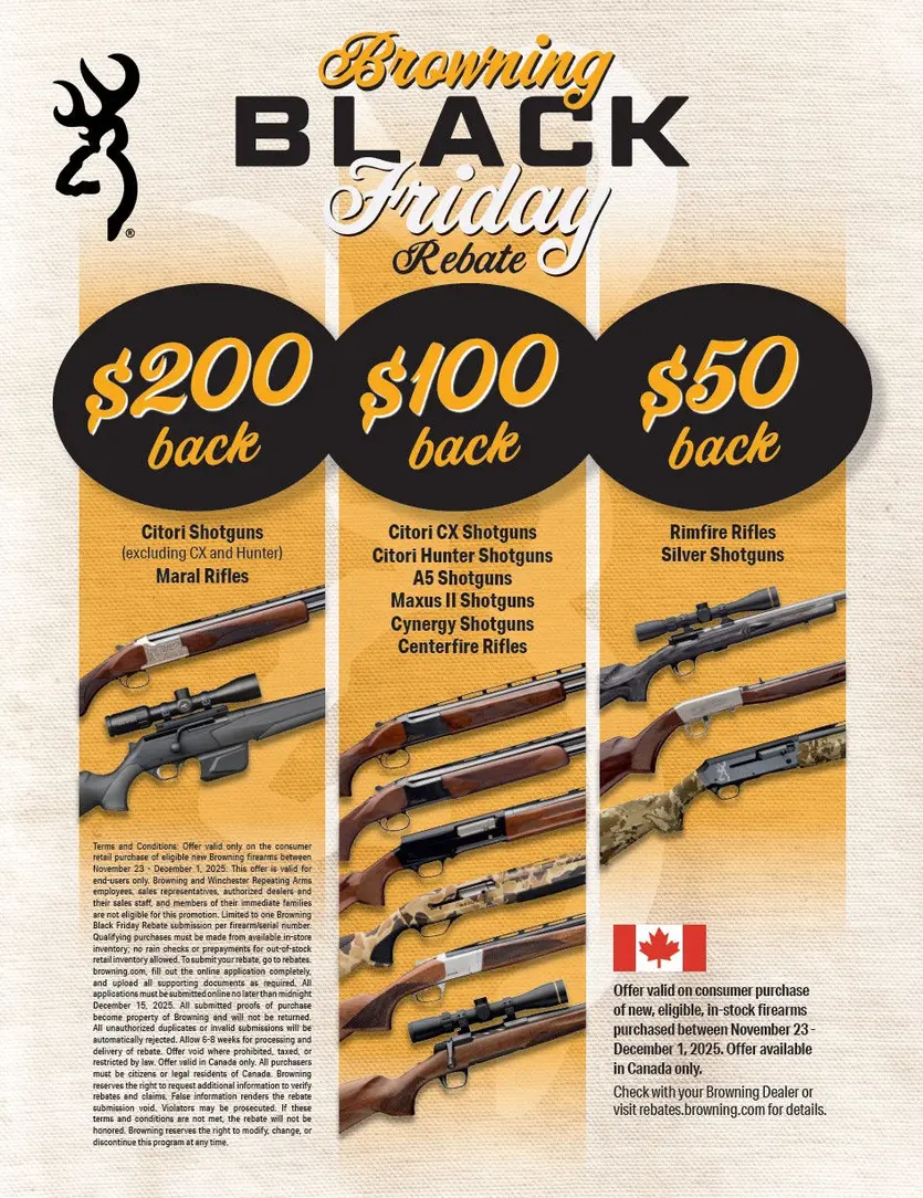 Black Friday Firearms Rebates - Canada