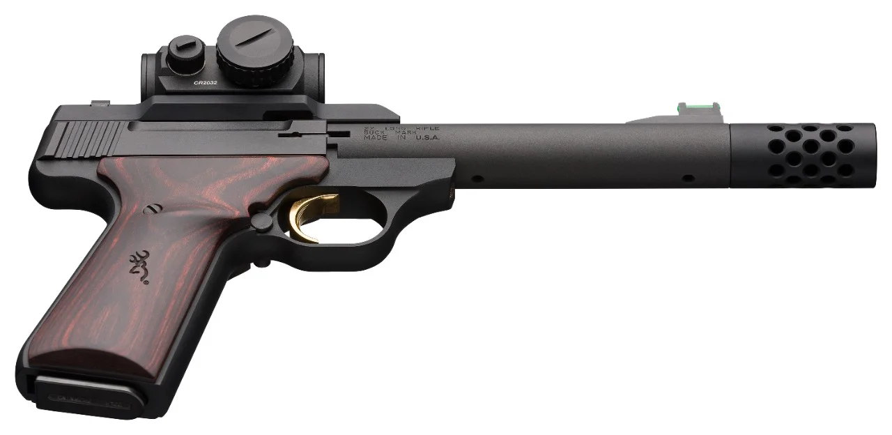 Browning Buck Mark Hunter Vortex SR 22 LR 5 9/10 in. – Reliable Rimfire Pistol 5 Browning Buck Mark Hunter 5.9 Suppressor Ready, left side