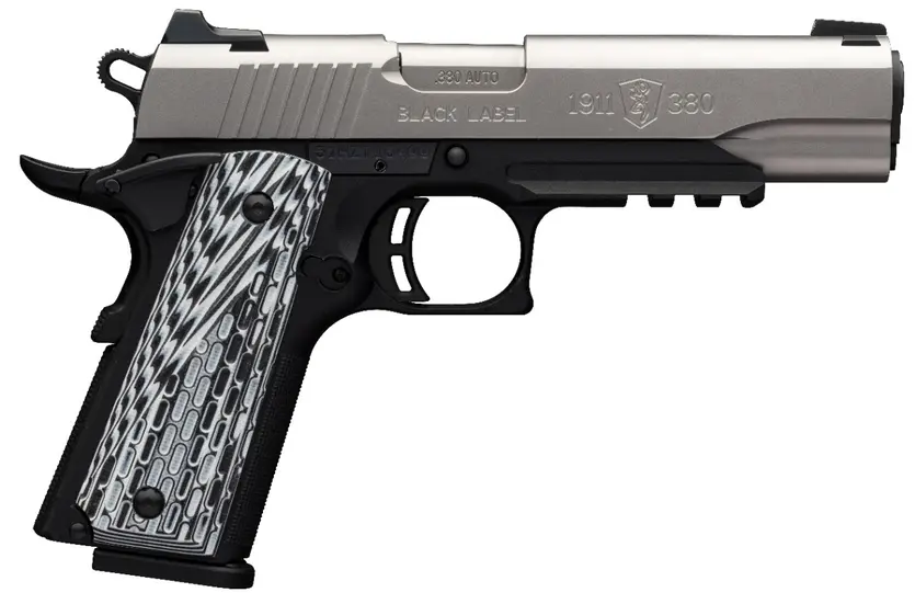 1911-380 Black Label Pro Stainless Full Size with Rail