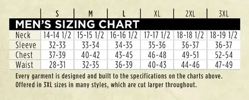 Herofit sizing chart.