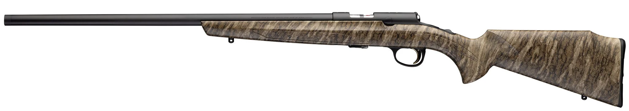 Browning T-Bolt Bottomland 22 LR Target Varmint Rifle 22" Heavy Threaded Barrel – Accurate Rimfire Classic 7 Browning T-Bolt Bottomland 22 LR Mossy Oak Bottomland stock