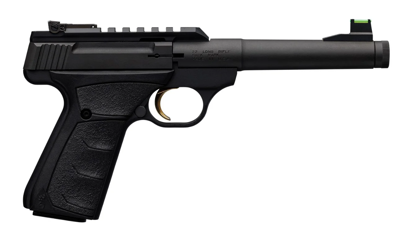 Browning Buck Mark Plus Camper UFX SR 22 LR 6 in. – Reliable Rimfire Pistol 5 Browning Buck Mark Plus Camper UFX Suppressor Ready, left side