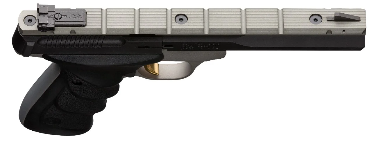 Browning Buck Mark Contour Gray URX 22 LR 5 1/2 in. – Reliable Rimfire Pistol 5 Browning Buck Mark Contour Gray URX, left side