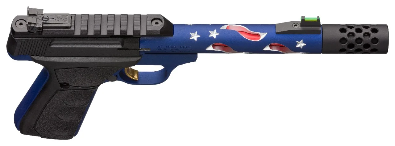 Browning Buck Mark Vision Americana 22 LR 5 7/8 in. – Reliable Rimfire Pistol 5 Browning Buck Mark Plus Vision Americana Suppressor Ready, left side