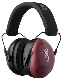 Hearing protection with Buckmark logo.