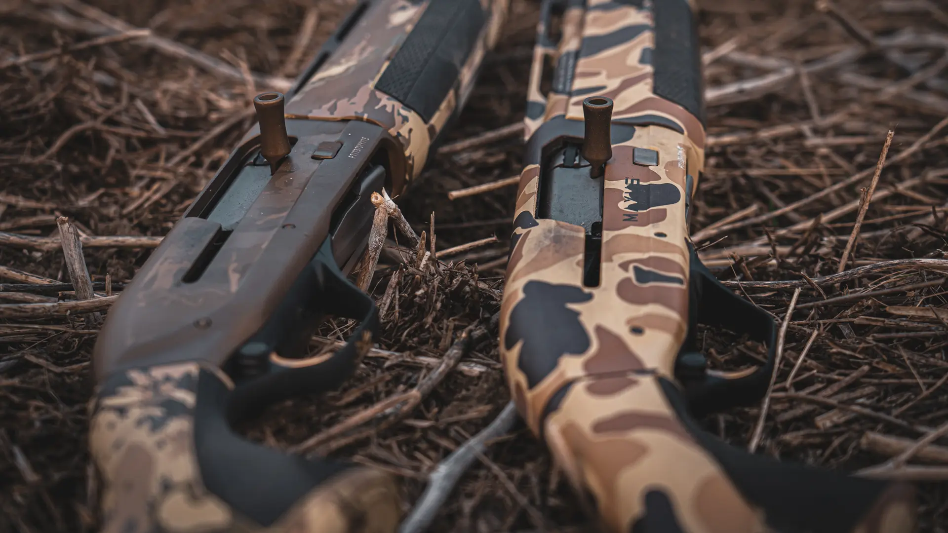 snow goose hunter at sunset