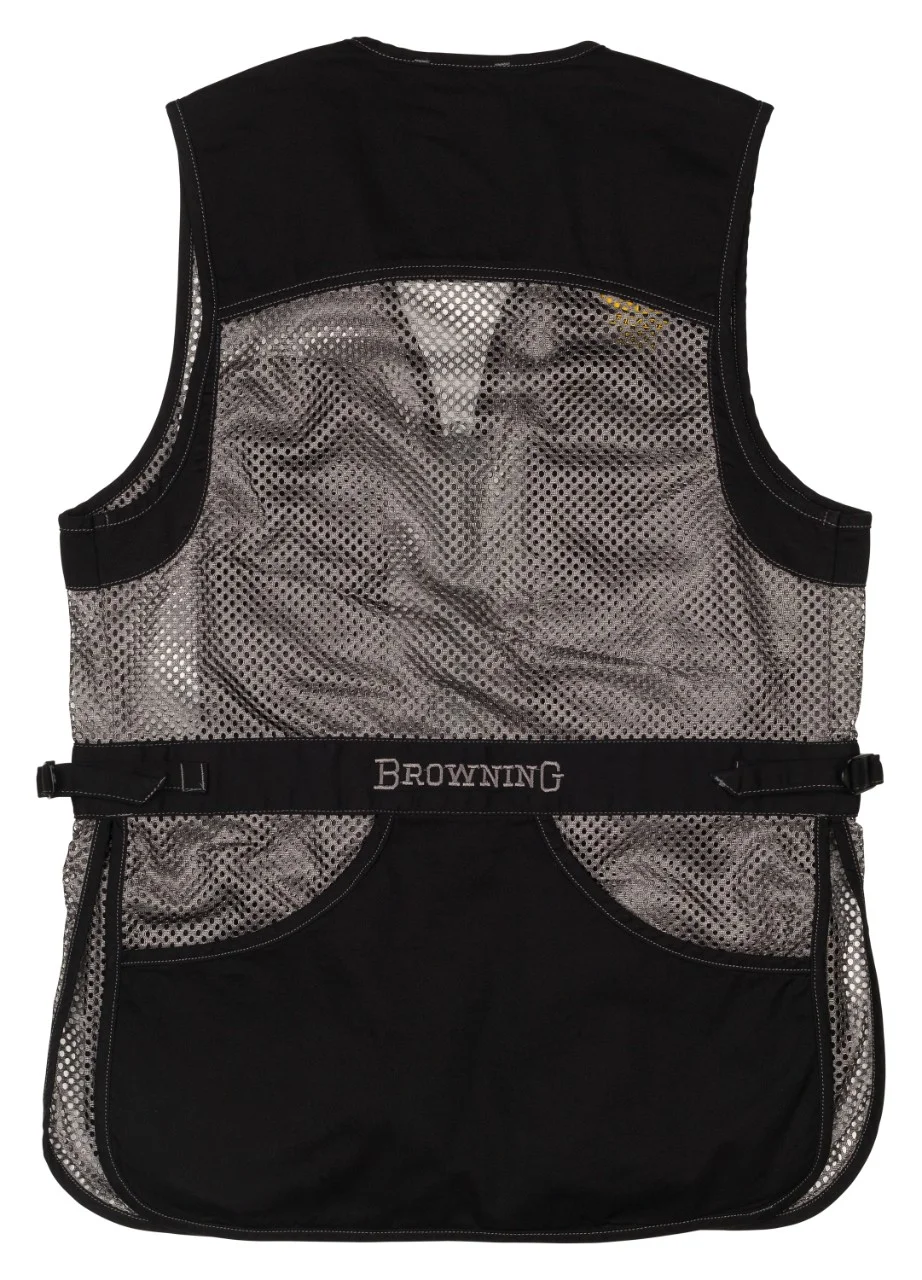 thumbnail image 2 of Browning Trapper Creek Mesh Shooting Vest – Lightweight, Gray/Black, Unisex, Choose Size 2 of 6