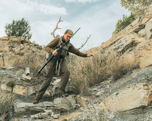 Hunter on a mountain