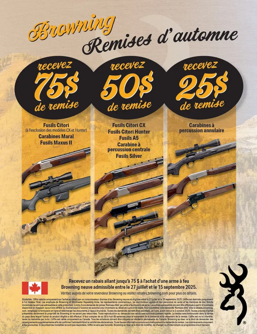 Fall Firearms Rebates - Canada - French