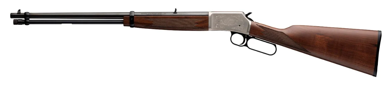 Browning BL-22 Grade II Satin Nickel 22 LR 20 in. – Superb Lever Action 6 Browning BL-22 FLD Grade II, receiver detail
