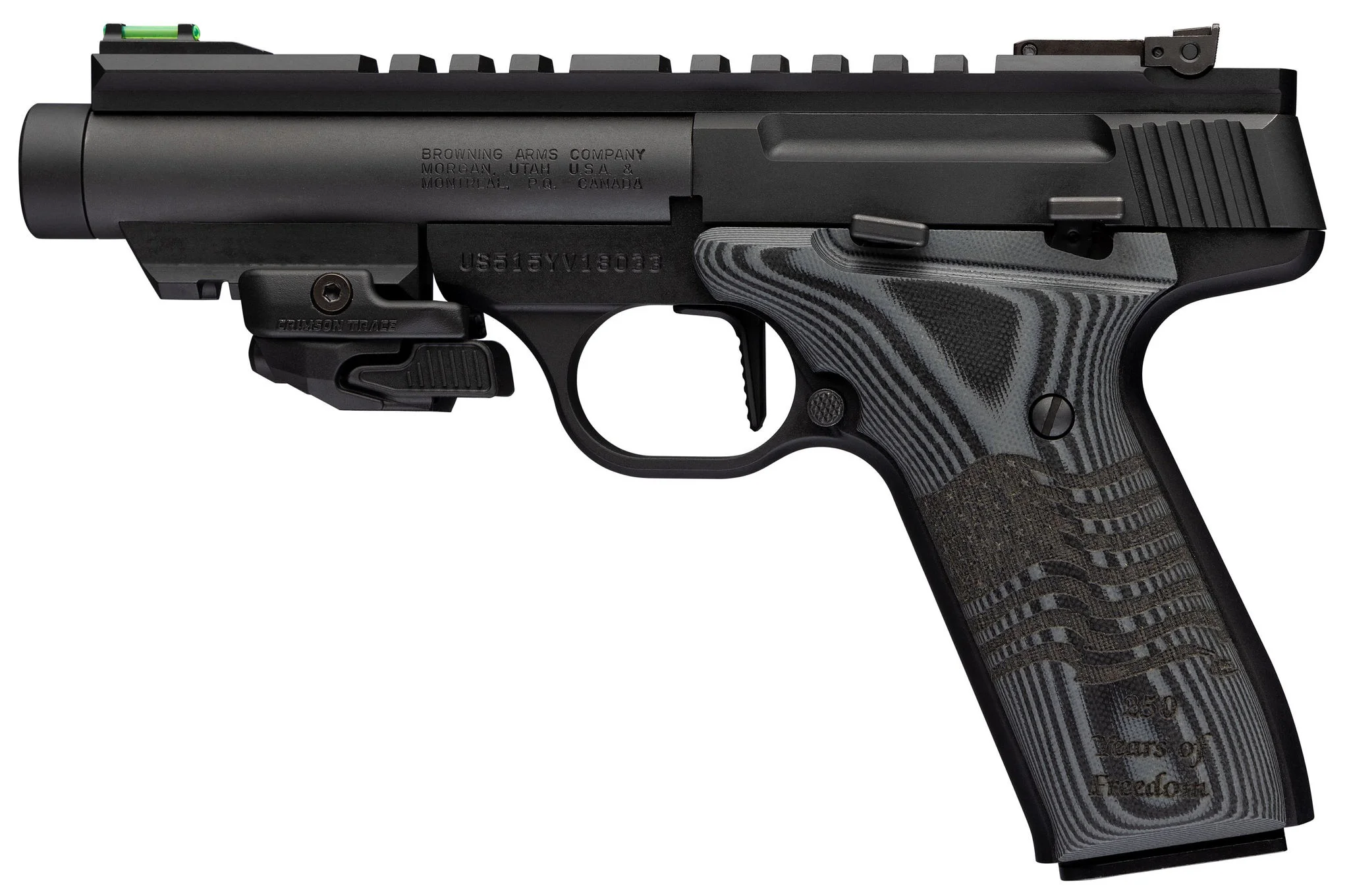 Browning Buck Mark BL 250 Laser SR 22LR 4 4/10 in. – Reliable Rimfire Pistol 7 Browning Buck Mark Black Label 250 Laser Suppressor Ready, detail view