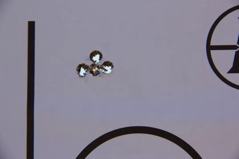 Target group size from an X-Bolt Long Range McMillan bolt action rifle