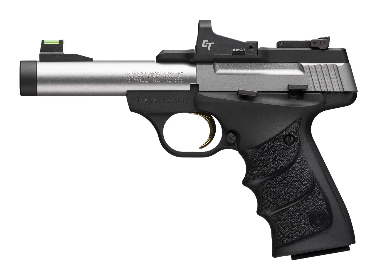 Browning Buck Mark Micro Bull SS 22LR 4 in. – Reliable Rimfire Pistol 7 Browning Buck Mark Micro Bull Stainless Red Dot SR, detail view