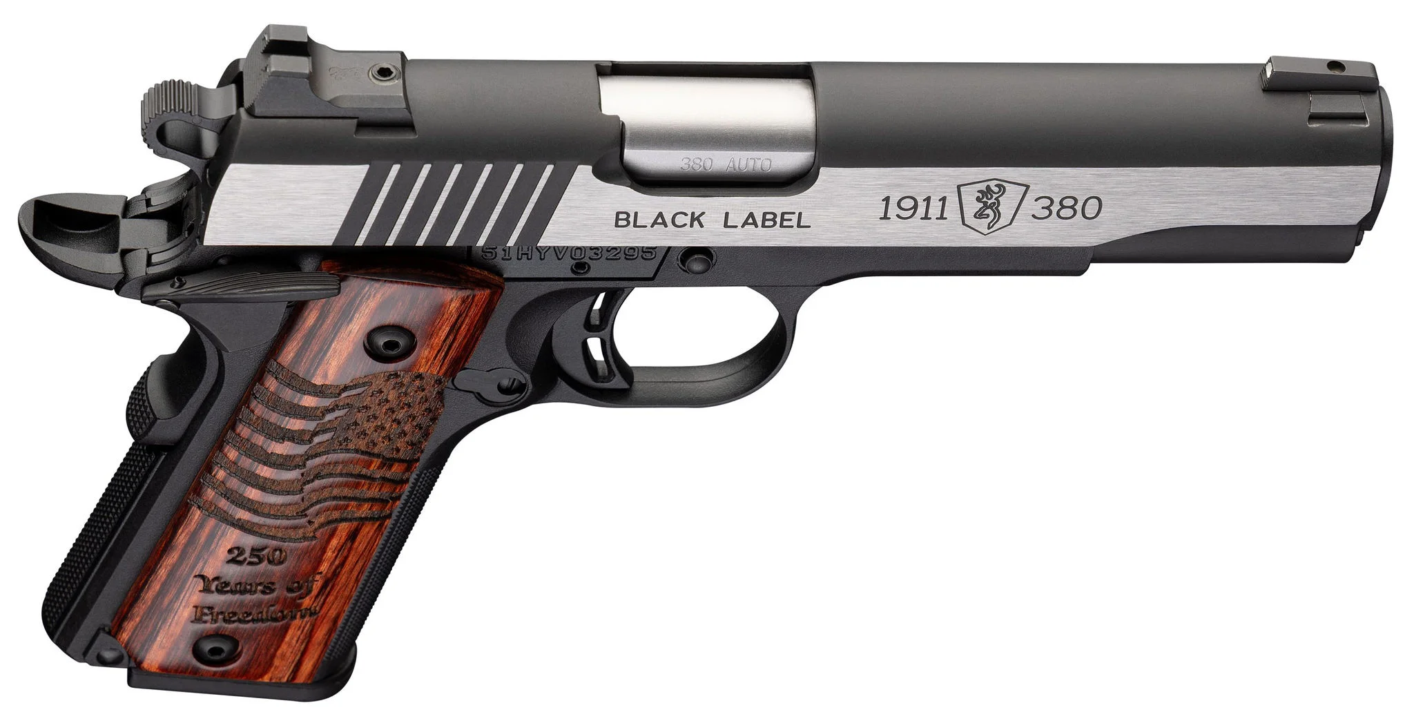 Browning 1911-380 BL Med 250 Full Size 4 1/4 in. – Reliable Pistol 7 Browning 1911-380 Black Label Medallion 250 Full Size, detail view