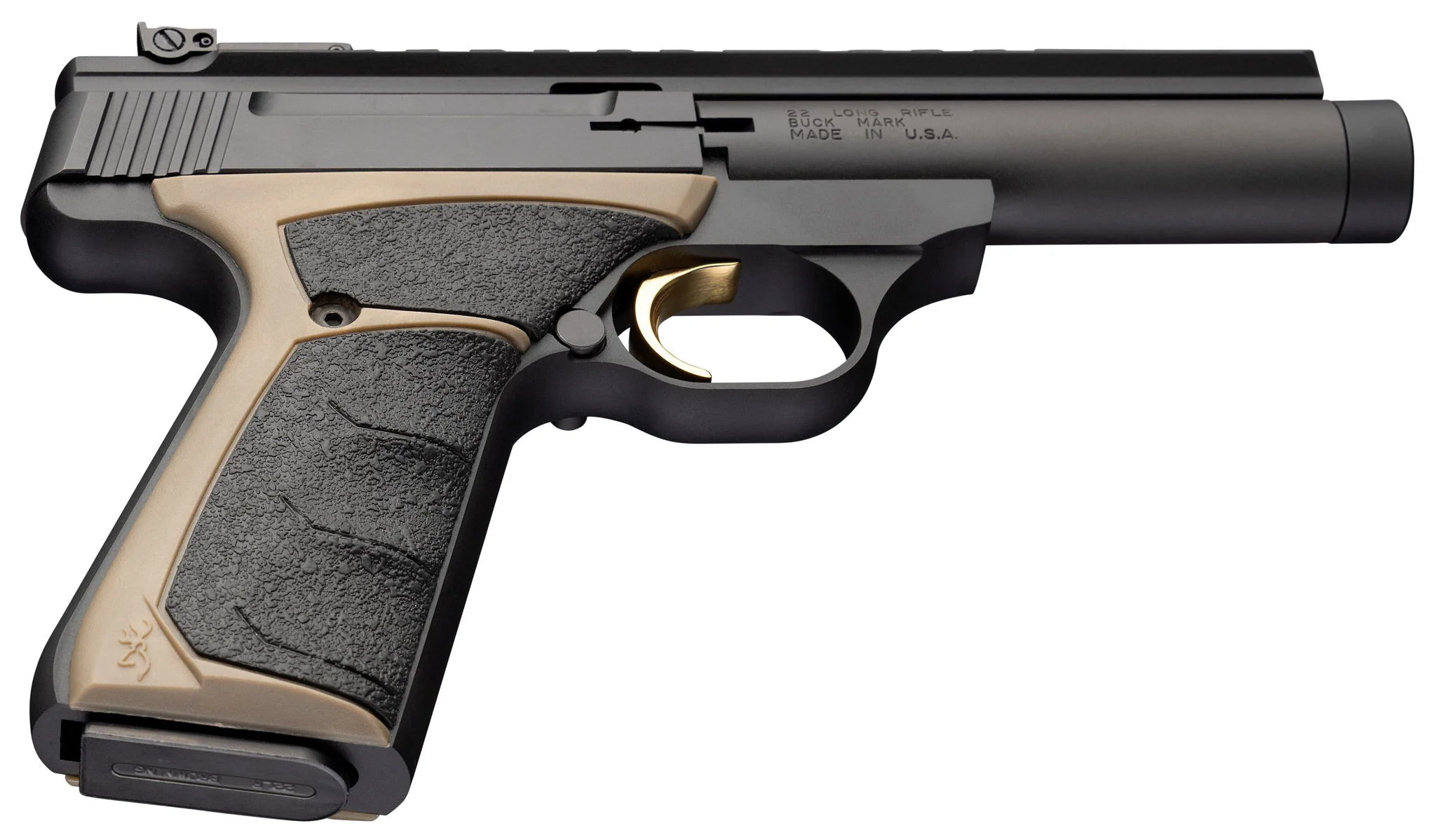 Browning Buck Mark Field Target FDE 22 LR Pistol – Capable Trail Pistol 7 Browning Buck Mark Field Target FDE 22 LR pistol angle