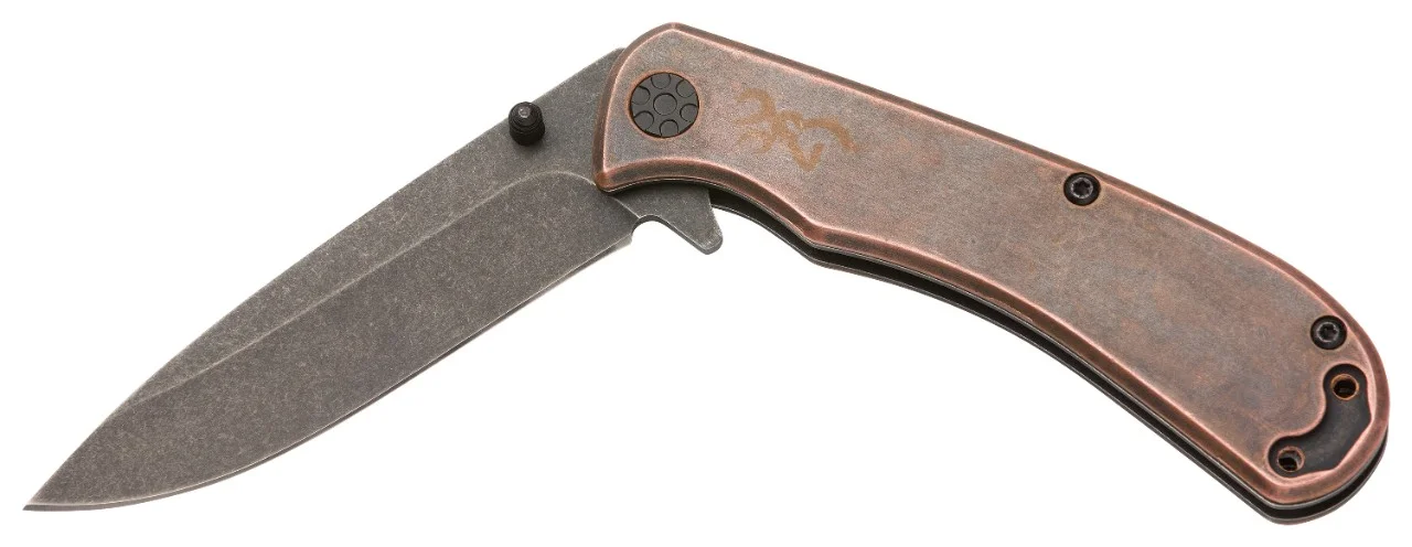 Browning Plateau Knife - D2 Steel Cleaver Blade With Spring Assisted Opening