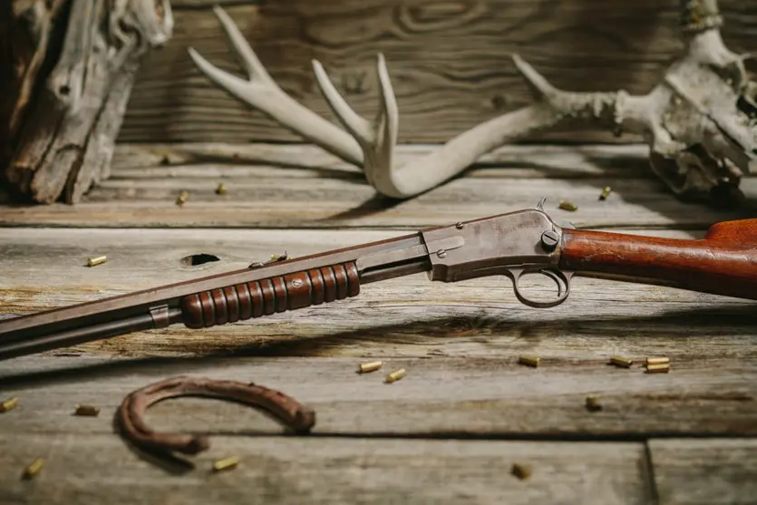 Browning designed Model 1890 pump action 22 rimfire rifle