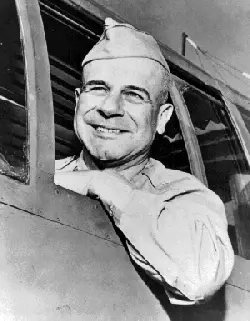 LTGEN James Harold Doolittle hanging out airplane window.. 