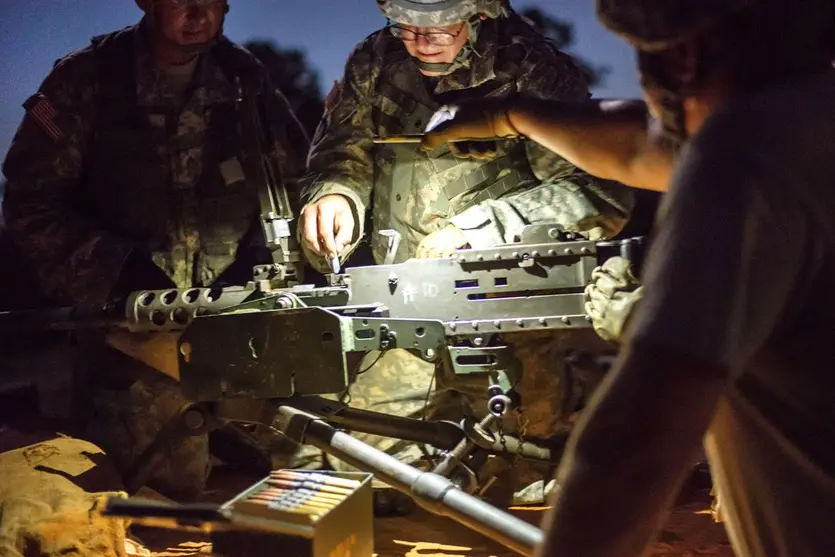  M2 machine gun during live-fire training at Fort Jackson, S.C., Sept. 15, 2016.