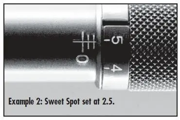 Boss Sweet Spot setting at 2.5