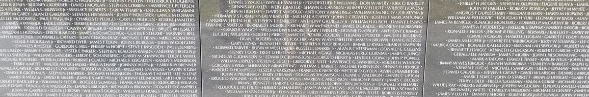 Names of fallen veterans