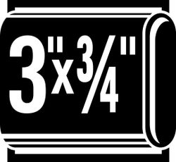 3 x 3/4 inch logo