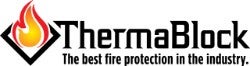 Gun safe ThermaBlock fire protection logo.