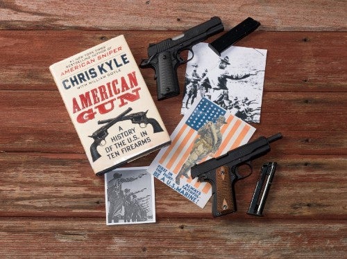 Chris Kyle book with 1911 Pistol