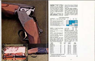 1978 Browning catalog spread with Citori over and under shotguns.