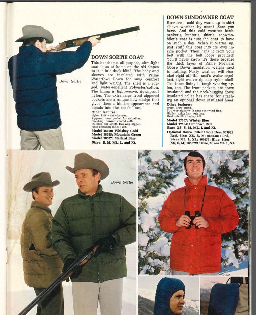 1974 catalog page with Mark Francis as a model.