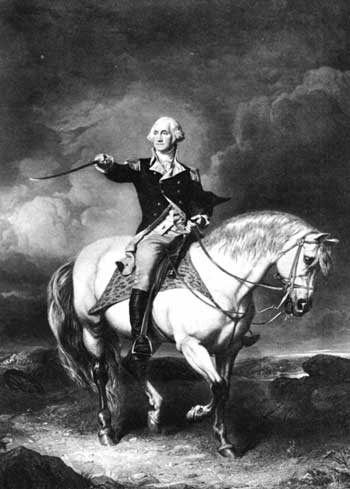 George Washington on a horse.
