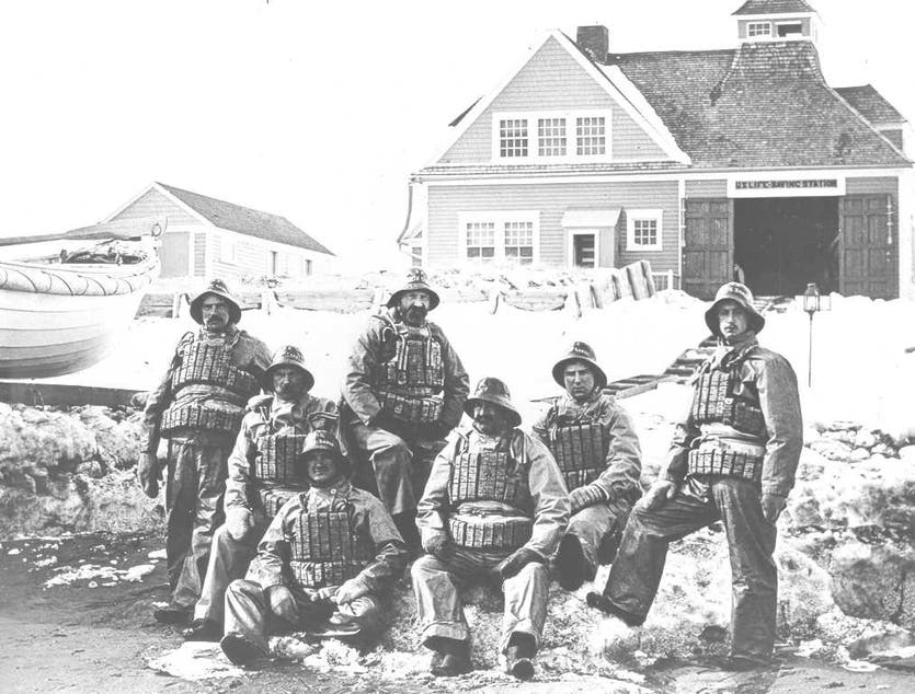 USLS boatmen posed for a photo as they prepared for another rescue. 