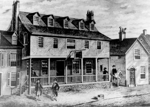 Tun Tavern in Philadelphia, circa 1775.