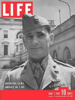Life magazine cover with Captain Foss.
