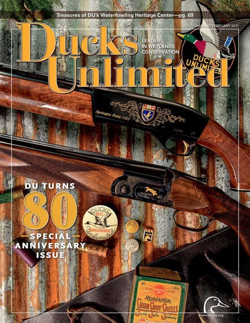 Duck Unlimited catalog cover with shotguns on it.