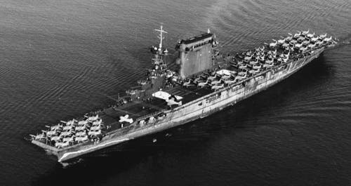 The USS Lexington, the famous “Lady Lex” underway in the Pacific. 