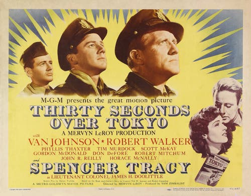 Vintage movie poster for the movie Thirty Seconds Over Tokyo. 