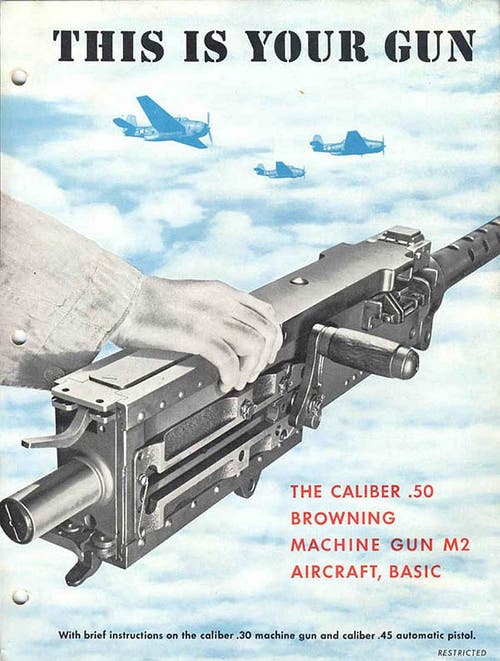 Cover of a WWII-era US military technical manual on the Browning M2