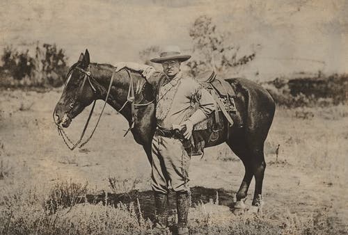 Theodore Roosevelt far afield in the Dakotas, circa 1884. 