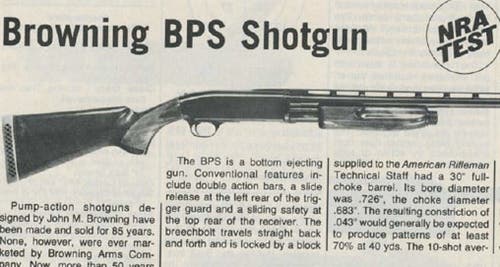 Browning BPS Shotgun NRA Test Article