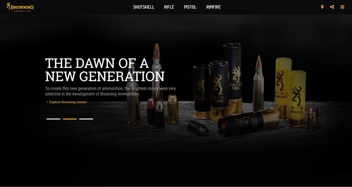 Browning Ammo website screenshot