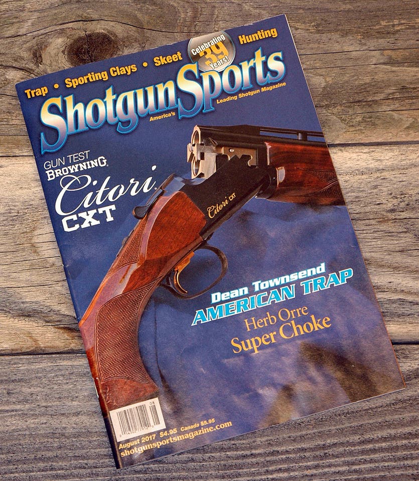 Citori CX over and under shotgun on magazine cover