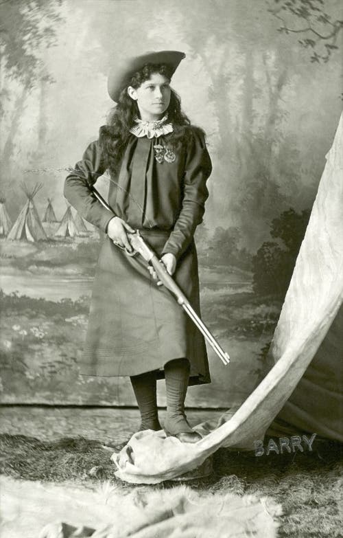 Annie Oakley with a smoothbore Model 1892