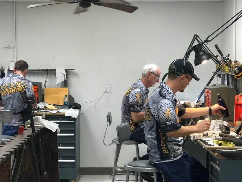 Gunsmiths at work assisting Browning customers