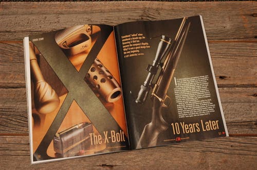 X-Bolt rifle article in American Rifleman catalog
