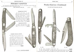 Browning Brothers 1916 catalog spread on folding knives.