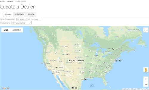Dealer locator map