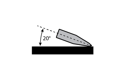 Angle to sharpen knife blade illustration.
