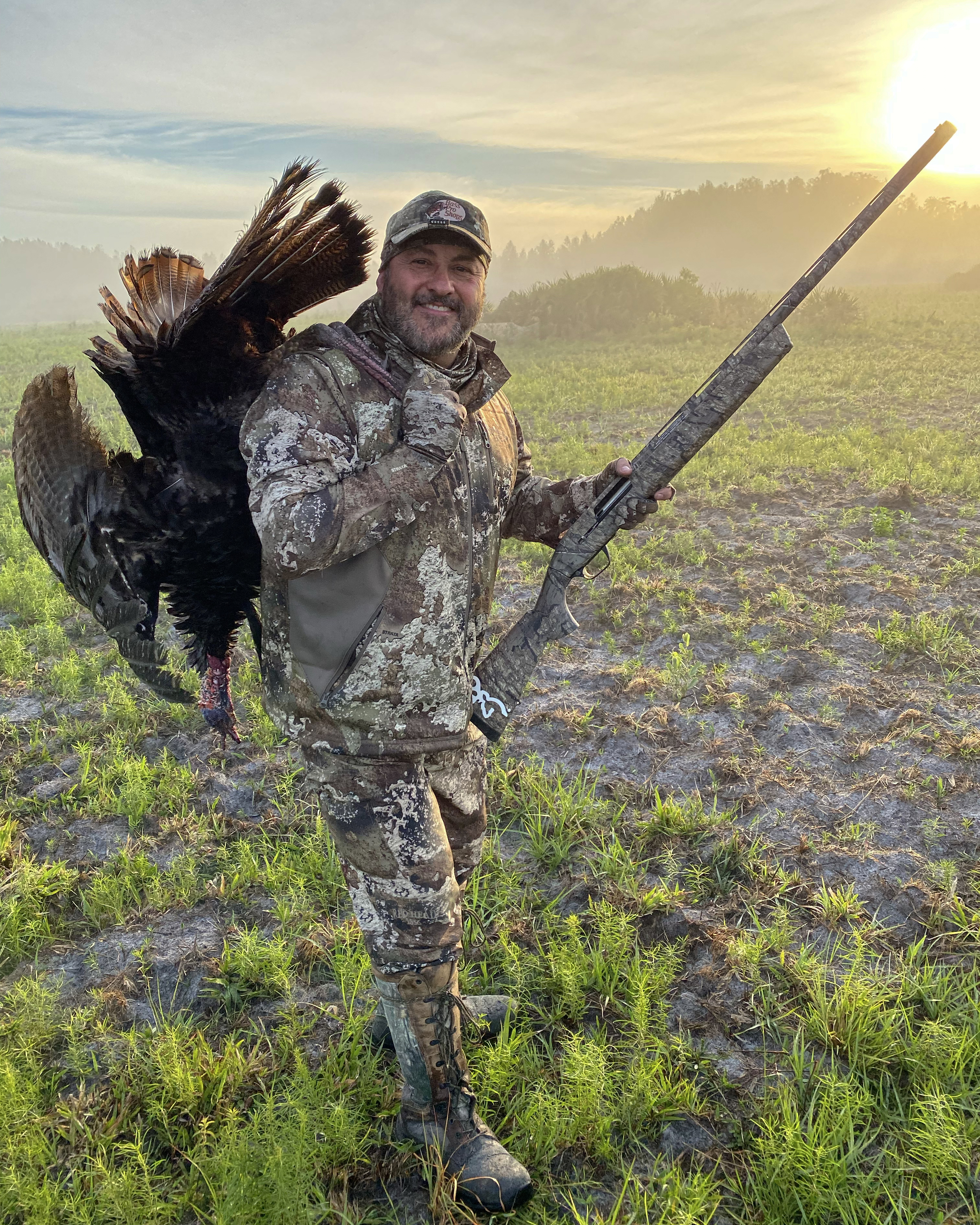 Ralph with Maxus semi-auto shotgun and turkey